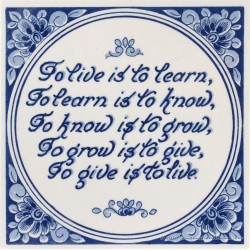 Inspirational tile - To live is to learn