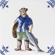 Fisherman - Delftware Tile 10,7 x 10,7cm