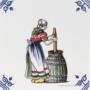Churning Butter - Delftware Tile 10,7 x 10,7cm