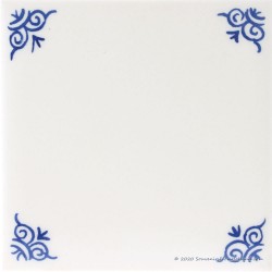 Blanco tegel Vintage look - Gekleurde Tegel 10,7 x 10,7cm