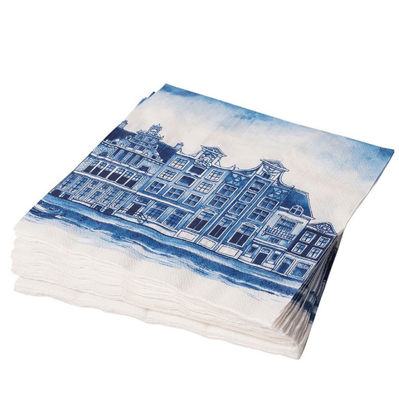 Napkins Amsterdam Canal Houses - Delft Blue