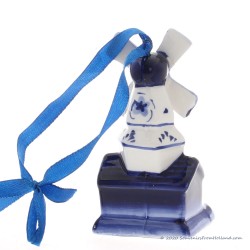 Windmill with clogs X-mas Pendant Delft Blue