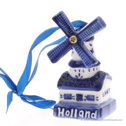 Windmolen draaiende Wieken - Kersthanger Delfts Blauw