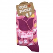 Socks Pink Tulips Holland -...
