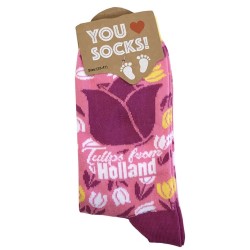 Socks Pink Tulips Holland - Size 35-41