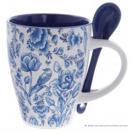 Set of 2 mugs with Spoon Delft Blue 300ml