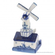 Music Windmill Kissing Couple - Delftware Ceramic