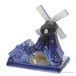 Windmolen met waxinelicht 13cm - Delfts Blauw - Keramiek