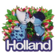 Holland Kussend Paar Tulpen - Holland 2D Magneet