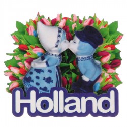 Kussend Paar Tulpen - Holland 2D Magneet