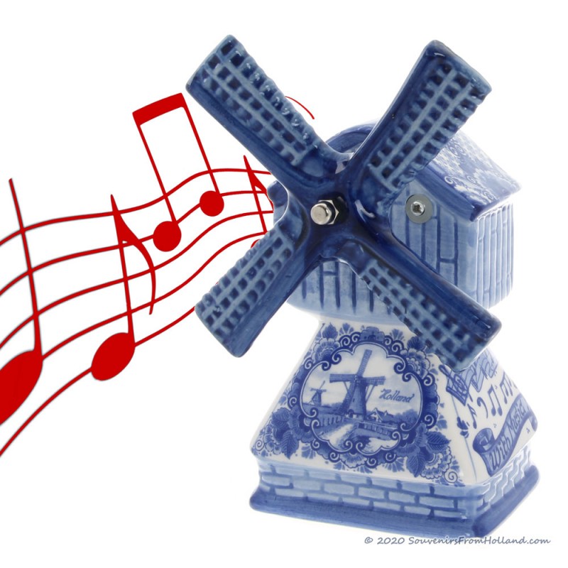 Muziekmolen - Delfts Blauw 18cm