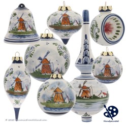 X-mas Ball Dent Windmill 5cm - Handpainted - Polychrome