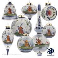 X-mas Ball Dent Windmill 5cm - Handpainted - Polychrome