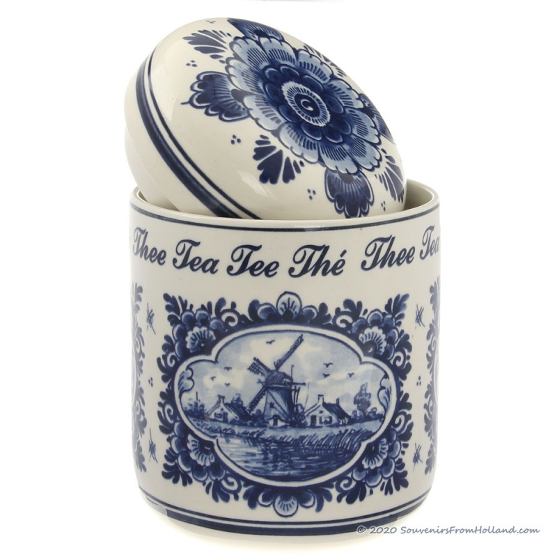 Jaar tegel Los Thee Voorraadbus Pot 14cm - Delfts Blauw - Bewaar potten • Souvenirs from  Holland