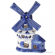 Windmolen Waxinelicht 17cm - Delfts Blauw Keramiek