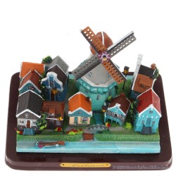 3D miniature Village scene - Dutch Village with Mill