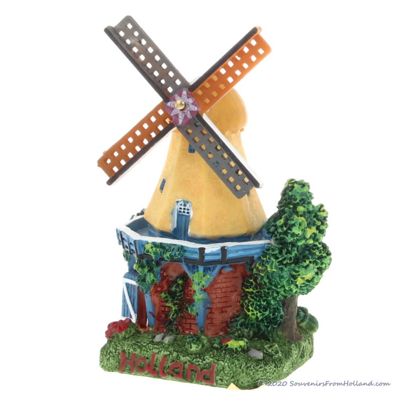 3D miniature Windmill yellow roof - fridge magnet