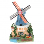 3D miniature Windmill blue roof - fridge magnet