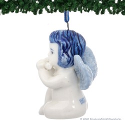 Christmas Angel Flute - Delft Blue X-mas Ornament