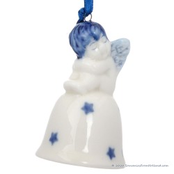 Christmas Angel on Bell A - Delft Blue X-mas Ornament
