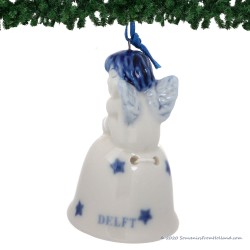 Kerstengel op Kerstbel A - Delfts Blauwe Kersthanger