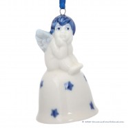 Christmas Angel on Bell C - Delft Blue X-mas Ornament