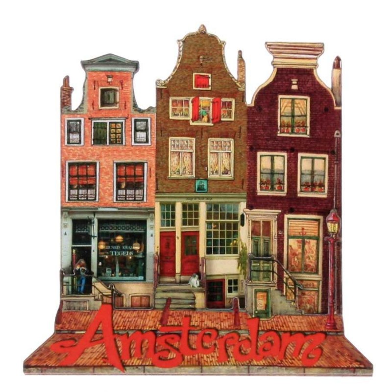 Amsterdam Canals 3 Houses - 2D Magnet