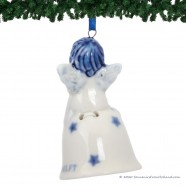 Christmas Angel on Bell D - Delft Blue X-mas Ornament