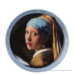 Delfts Blauw Wandbord Meisje met de Parel - 20cm