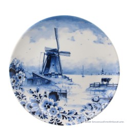 Delft Blue Wall Plate Windmill - 20cm