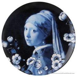 Delft Blue Wall Plate - Girl with a Pearl Earring - 25cm