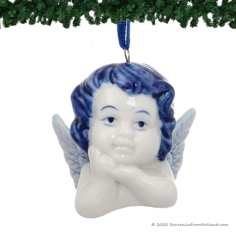 Angel Head B - X-mas Figurine Delft Blue