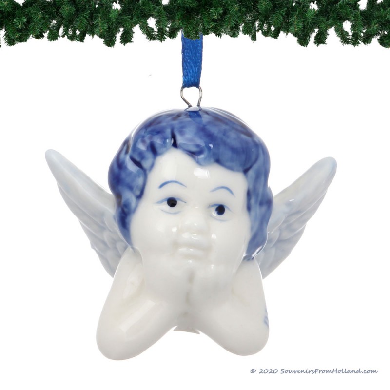 Angel Head C - X-mas Figurine Delft Blue