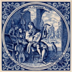 De Musikant - beroepentegel Jan Luyken - Delfts Blauw