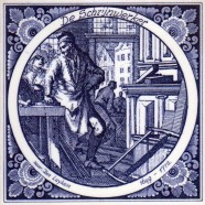 The joiner cabinet-maker - Jan Luyken professions tile - Delft Blue