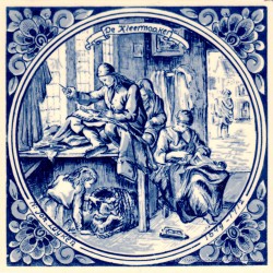 The Tailor - Jan Luyken professions tile - Delft Blue