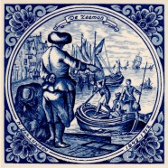 The Sailor - Jan Luyken professions tile - Delft Blue