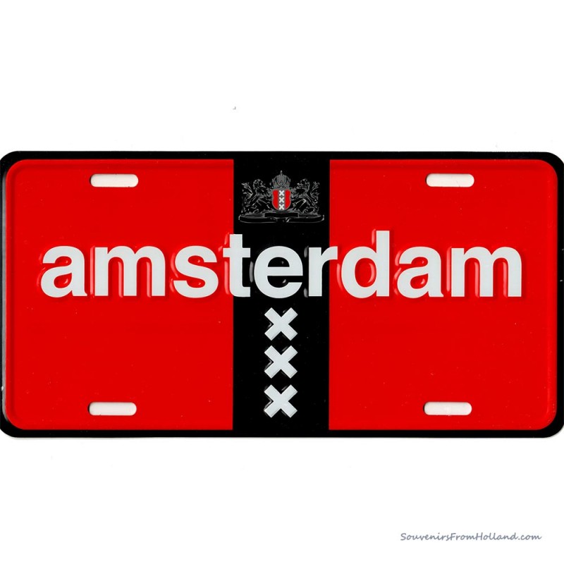 Amsterdam XXX rood-zwart kentekenplaat