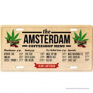 Amsterdam Coffeeshop Menu kentekenplaat