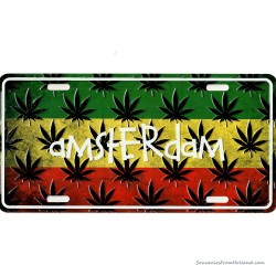 Amsterdam Weed Cannabis Rasta Licence Plate