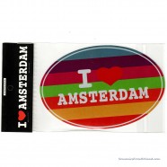 I love Amsterdam Regenboog Vlag Bumper Sticker