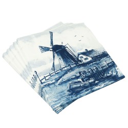 Napkins Landscape Windmill - Delft Blue