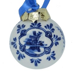 Ball with windmill - X-mas Ornament Delft Blue