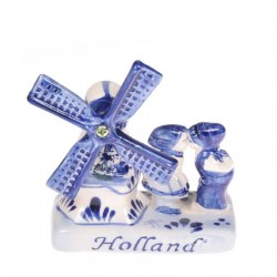 Windmill & Kissing Couple - Delftware - Ceramic