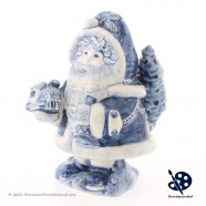 Santa Claus with Toy Train - Handpainted Delftware