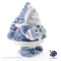 Santa Claus with Toy Train - Handpainted Delftware
