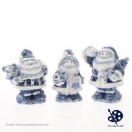 Santa Claus with Teddy Bear - Handpainted Delftware