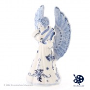 Delft Blue Christmas Angel playing Lyre - Handpainted Delftware