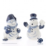 Happy Snowmen - Handpainted Delftware