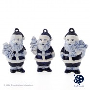 Santa Claus with a Toybag Ornament - Hand painted Delftware